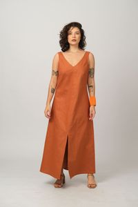 Vestido Ana Rita Midi - Telha