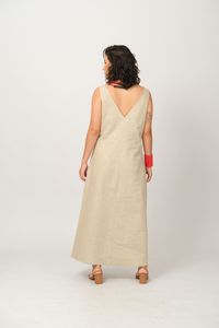 Vestido Ana Rita Midi - Areia