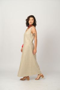 Vestido Ana Rita Midi - Areia
