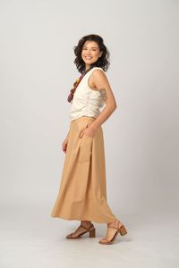 Saia Marília Midi - Camelo