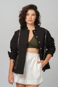 Casaco Beatriz Manga Longa - Preto