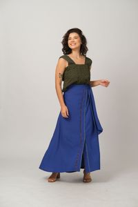 Cropped Morena Dupla Face - Verde / Vichy Azul