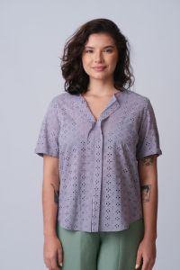 Blusa Camila Manga Curta - Cinza