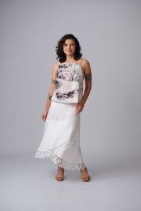 Blusa Mapa de Alça Dupla Face - Estampa / Coral