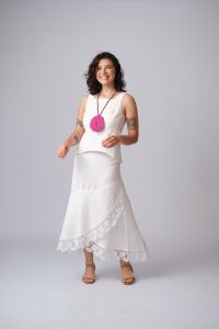 Saia Catarina Renda de Bilro - Branco