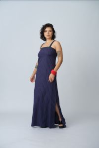 Vestido Ariadne Longo - Listra Azul