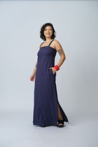 Vestido Ariadne Longo - Listra Azul