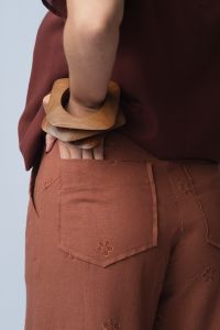 Calça Mariana Pantalona - Estampa Moca