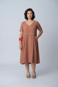 Vestido Camile Renda de Bilro - Moca