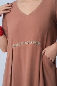 Vestido Camile Renda de Bilro - Moca