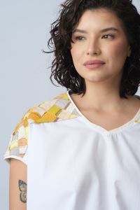 Blusa Sílvia Ampla Trama - Branco