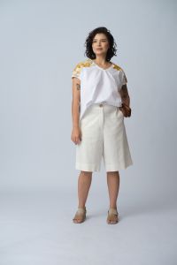 Blusa Sílvia Ampla Trama - Branco