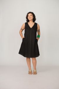 Vestido Carla 100% Linho - Preto