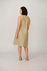 Vestido Carla 100% Linho - Areia