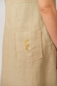 Vestido Carla 100% Linho - Areia