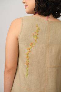 Vestido Carla 100% Linho - Areia