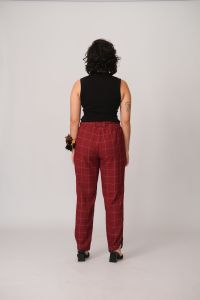Calça Margarete Reta - Quadriculado Vinho