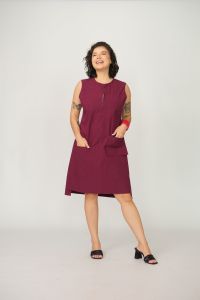 Vestido Fefê Reto - Vinho