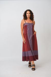 Vestido Carol - Vichy Lilás / Vinho