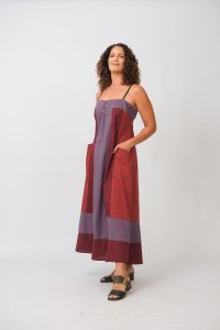 Vestido Carol - Vichy Lilás / Vinho