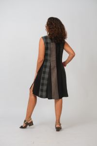 Vestido Sueli - Preto / Cinza