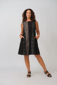 Vestido Sueli - Preto / Cinza