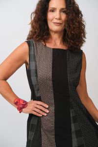 Vestido Sueli - Preto / Cinza