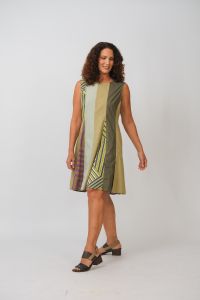 Vestido Sueli - Verde / Lilás