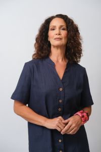 Chemise Jandira - Azul 100% Linho