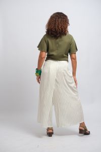 Calça Saia Roselis - Branco Listrado
