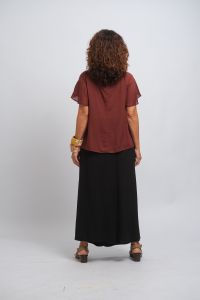 Blusa Ana Luiza Manga Curta - Marrom