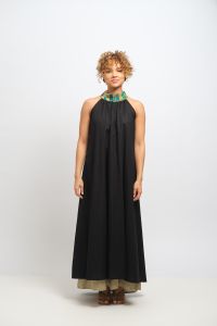 Vestido Dalva Dupla Face - Preto e Verde Pistache