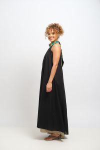Vestido Dalva Dupla Face - Preto e Verde Pistache