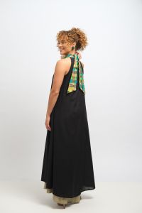 Vestido Dalva Dupla Face - Preto e Verde Pistache