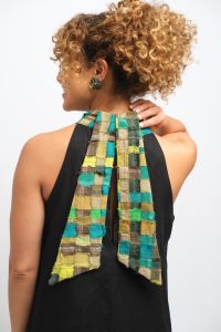 Vestido Dalva Dupla Face - Preto e Verde Pistache