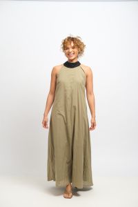 Vestido Dalva Dupla Face - Preto e Verde Pistache