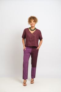 Blusa Margarida Manga Curta - Vinho