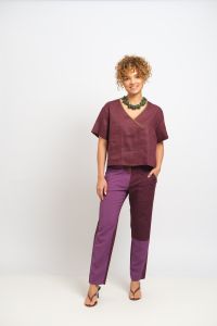 Blusa Margarida Manga Curta - Vinho