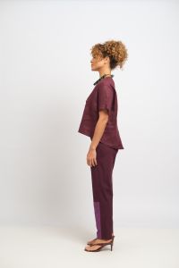 Blusa Margarida Manga Curta - Vinho