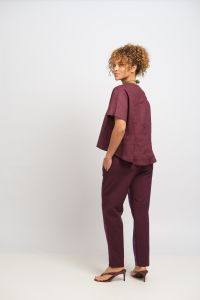 Blusa Margarida Manga Curta - Vinho