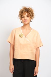 Blusa Margarida Manga Curta - Salmão