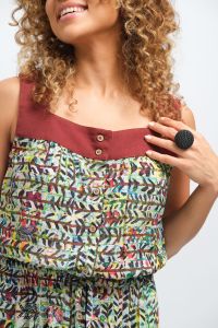 Vestido Adelaide - Estampa Bilhetes