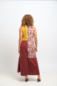 Vestido Edna - Estampa Bilhete Upcycling