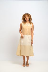 Vestido Luma Midi - Tons de Areia