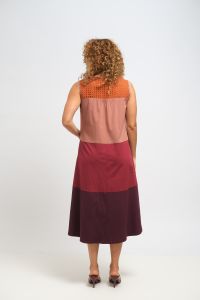 Vestido Luma Midi - Vinho e Marrom
