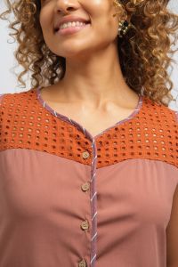 Vestido Luma Midi - Vinho e Marrom