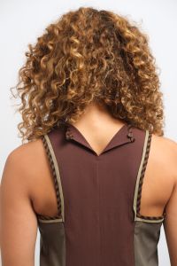 Vestido Joana Midi - Verde e Marrom