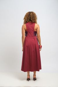 Vestido Joana Midi - Vinho e Roxo