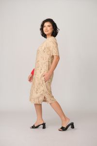 Vestido Xica Tubinho - Floral Areia