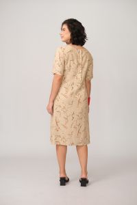 Vestido Xica Tubinho - Floral Areia